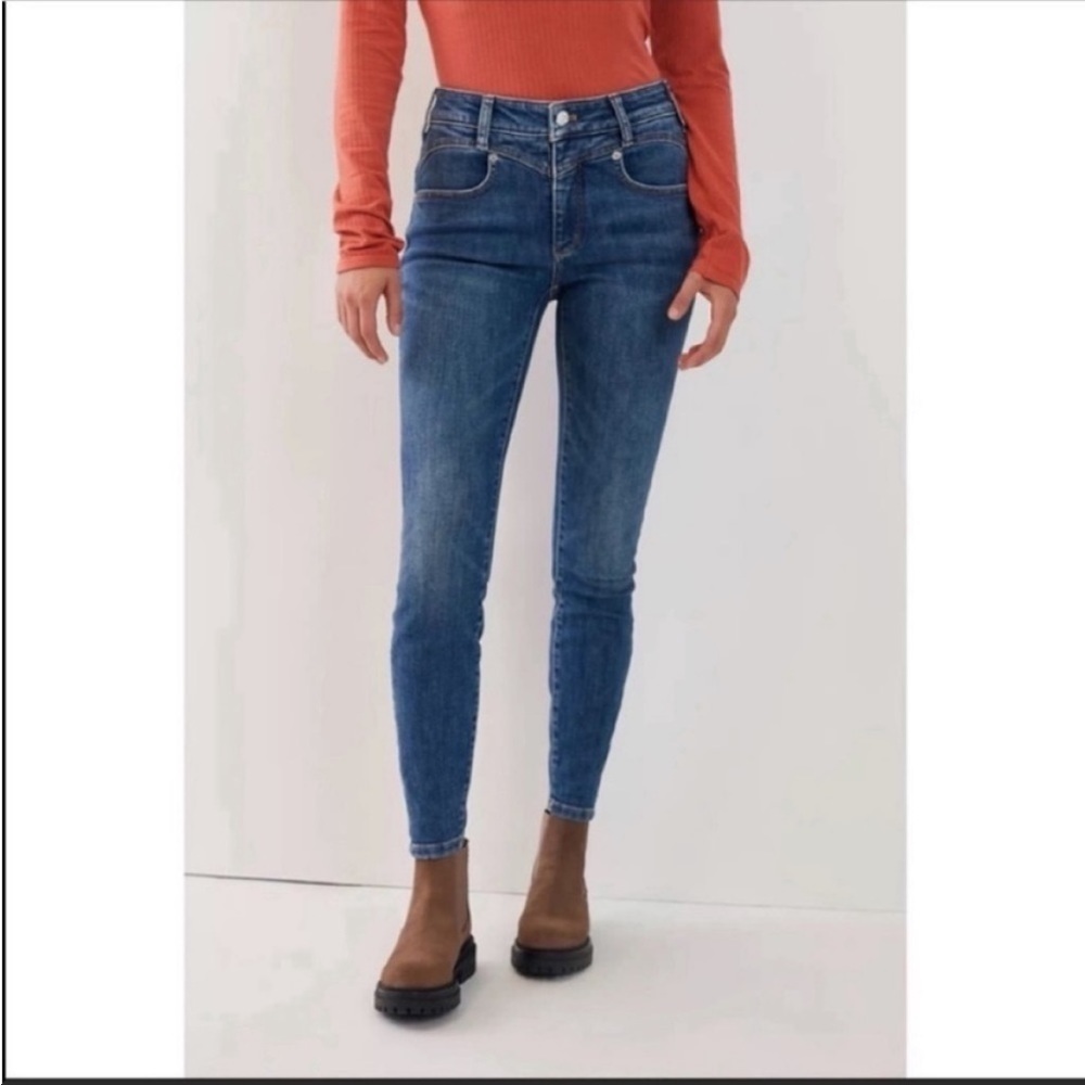 Anthropologie Pilcro Iris High Rise Skinny Jeans Blue 26 Tall Stretch NWT - Picture 4 of 5